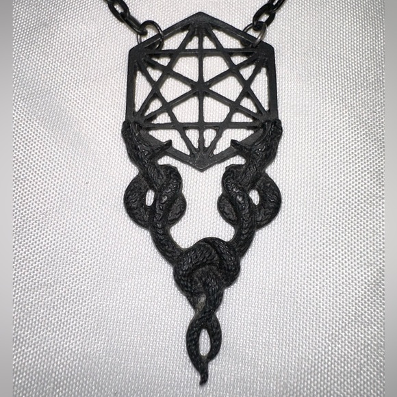 Restyle Black Serpent Necklace and Matching Earrings Set - Picture 2 of 6